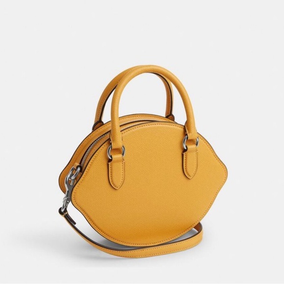 New Coach Silver/Honeycomb Lemon Crossbody # CR251 - Picture 6 of 9